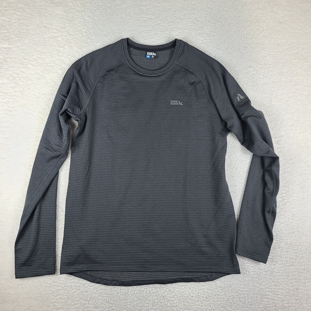 Eddie Bauer Sweatshirt Mens Large Dark Gray First Ascent Crewneck Long Sleeve